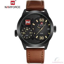 NAVIFORCE 9092 bőrszíjas férfi karóra barna