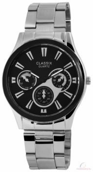 Classix Chrono Style Ezüst Színű  Férfi Óra Fekete