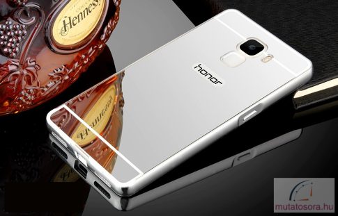 Huawei Honor 7 Alumínium Keretű Tükrös Tok Ezüst